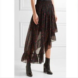IRO Jonel Floral Asymmetrical Tiered Skirt